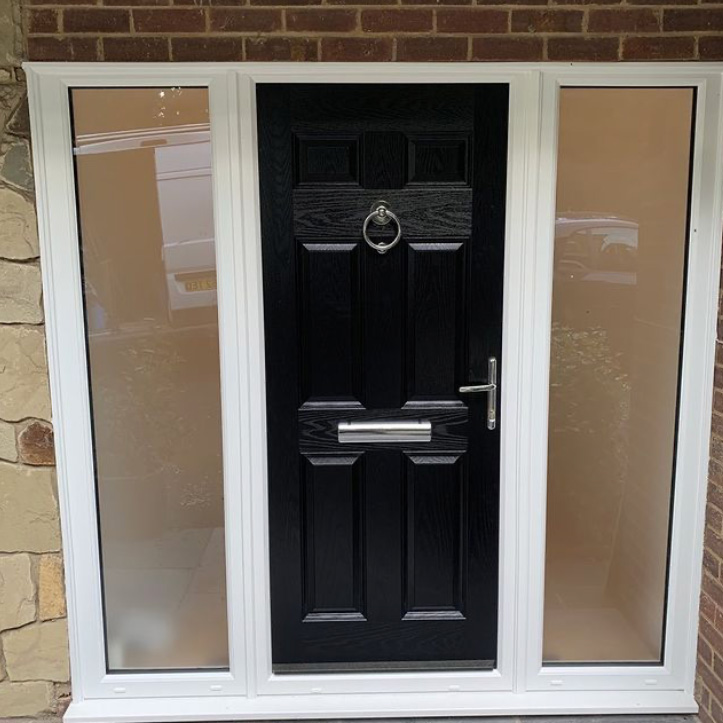 new door with glass sides fitted